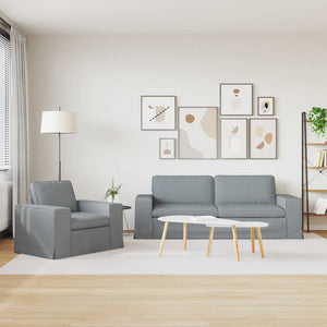 2-teiliges Sofa-Set Hellgrau