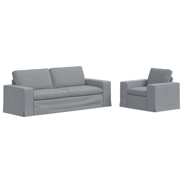 2-teiliges Sofa-Set Hellgrau