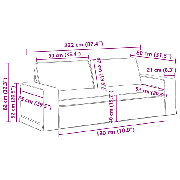 2-teiliges Sofa-Set Hellgrau