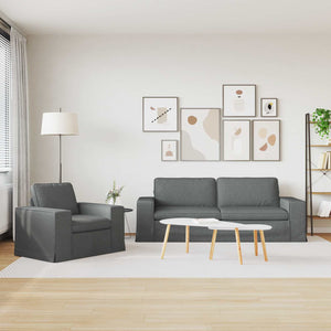 Dunkelgraues 2-teiliges Sofa-Set