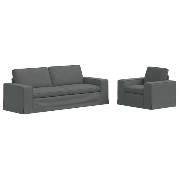 Dunkelgraues 2-teiliges Sofa-Set