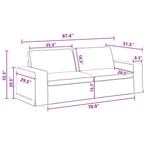 Dunkelgraues 2-teiliges Sofa-Set