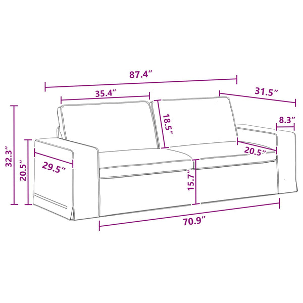 Dunkelgraues 2-teiliges Sofa-Set