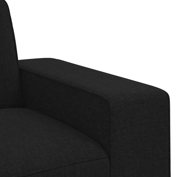 Schwarzes 2-teiliges Stoffsofa-Set