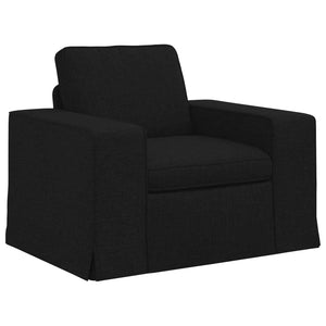 Schwarzes 2-teiliges Stoffsofa-Set
