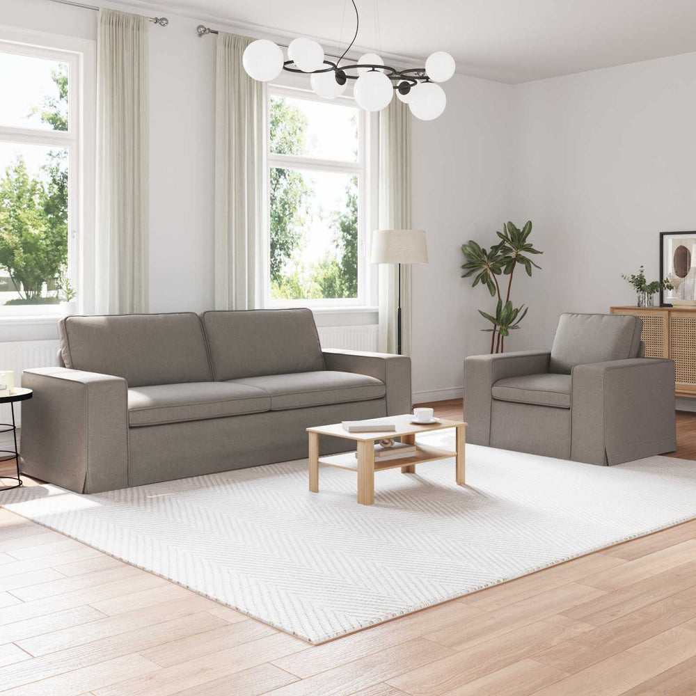 Taupe Stoff Sofa Set, 2-teilig