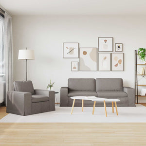 Taupe Stoff Sofa Set, 2-teilig