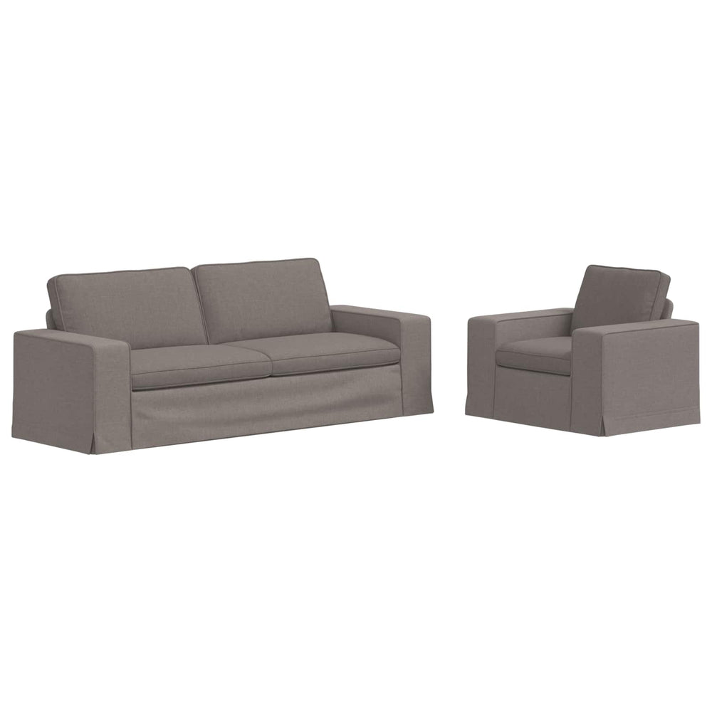 Taupe Stoff Sofa Set, 2-teilig