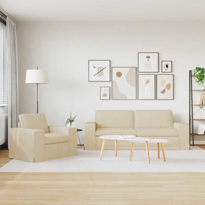 Creme Stoff Sofa Set, 2-teilig