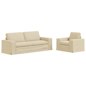 Creme Stoff Sofa Set, 2-teilig