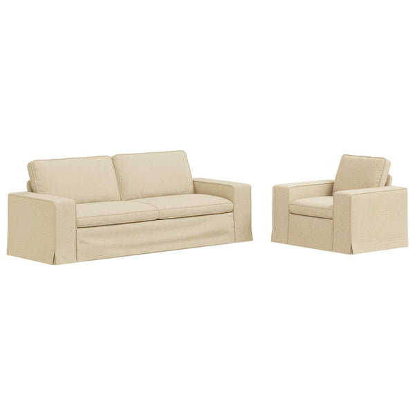 Creme Stoff Sofa Set, 2-teilig
