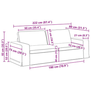 Creme Stoff Sofa Set, 2-teilig
