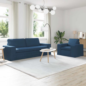 Blaues 2-teiliges Sofa-Set