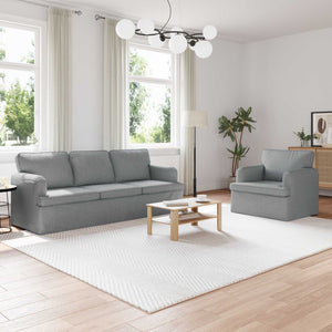 Hellgraues Stoff Sofa Set, 2-teilig