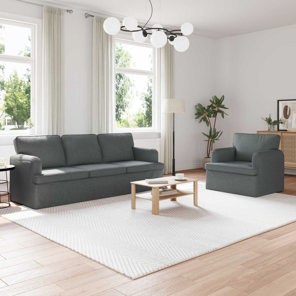 Dunkelgraues 2-teiliges Sofa-Set
