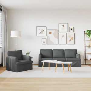 Dunkelgraues 2-teiliges Sofa-Set