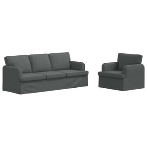Dunkelgraues 2-teiliges Sofa-Set