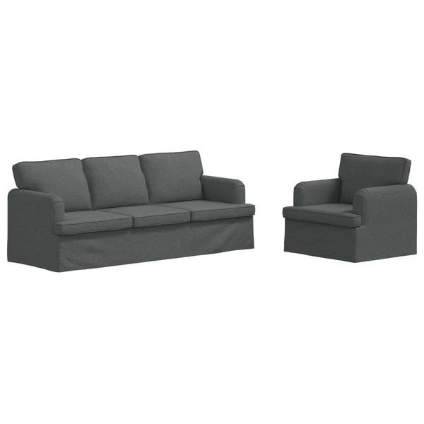Dunkelgraues 2-teiliges Sofa-Set