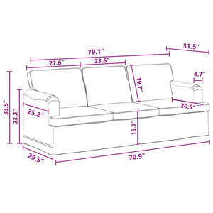 Dunkelgraues 2-teiliges Sofa-Set