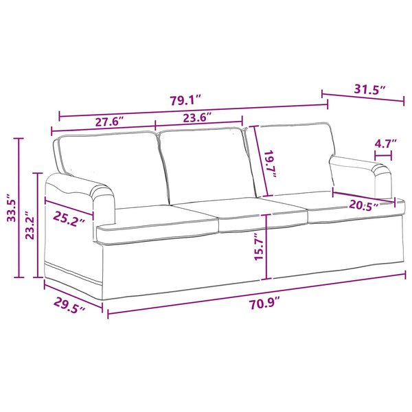 Dunkelgraues 2-teiliges Sofa-Set