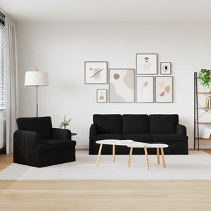 Schwarzes 2-teiliges Sofa-Set