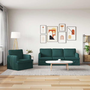 Dunkelgrünes 2-teiliges Sofa-Set