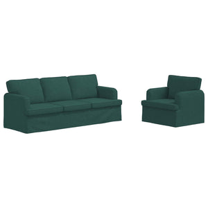 Dunkelgrünes 2-teiliges Sofa-Set