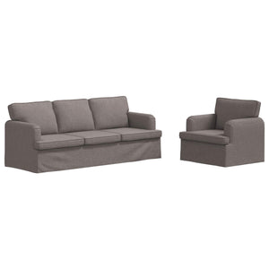 Sofa Set 2-teilig Taupe Stoff