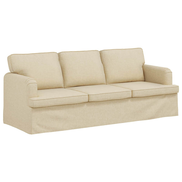 2-teiliges Sofa-Set Creme Stoff