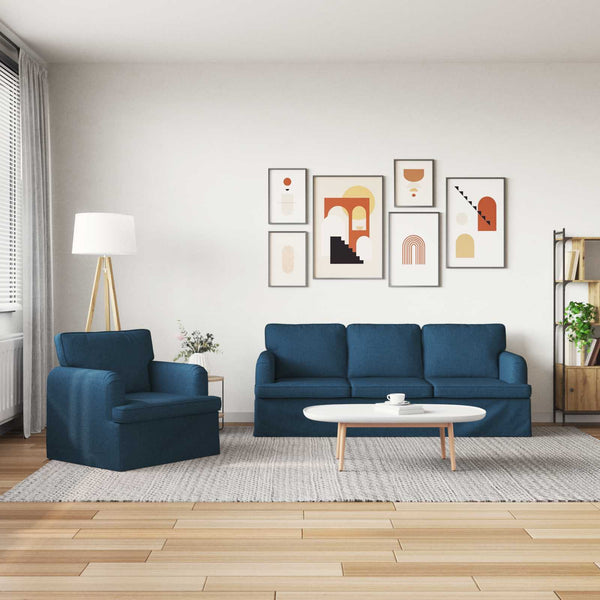 Blaues Sofa Set 2-teilig