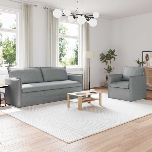 Hellgraues Sofa-Set, 2-teilig