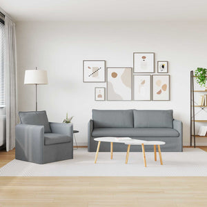 Hellgraues Sofa-Set, 2-teilig
