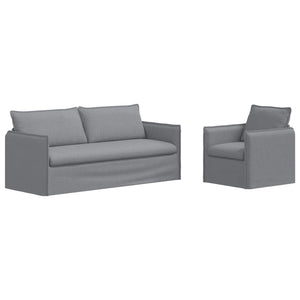 Hellgraues Sofa-Set, 2-teilig