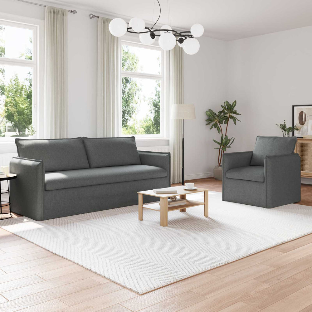 Dunkelgraues 2-teiliges Sofa-Set