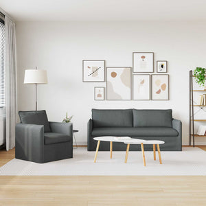 Dunkelgraues 2-teiliges Sofa-Set