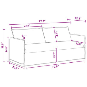 Dunkelgraues 2-teiliges Sofa-Set