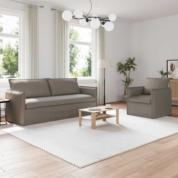 Sofa Set 2-teilig Taupe Stoff
