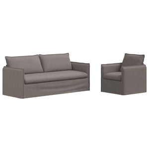 Sofa Set 2-teilig Taupe Stoff