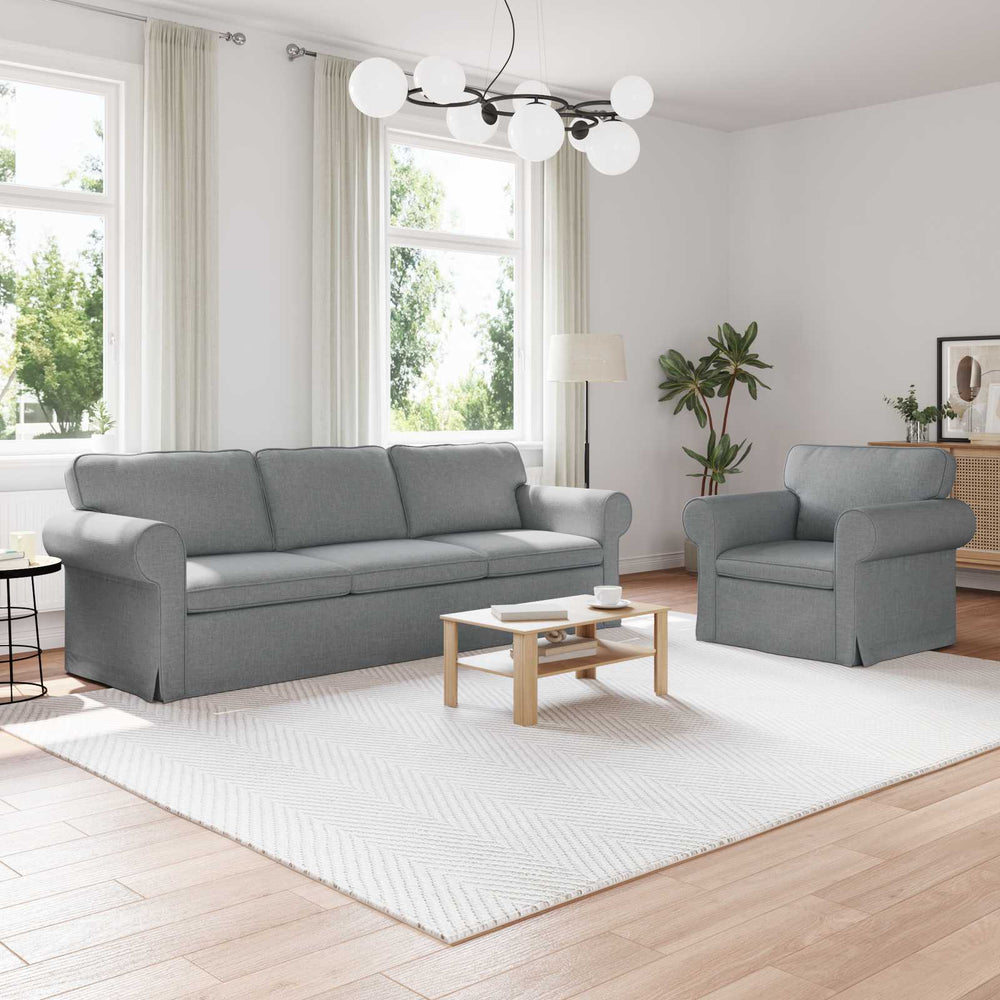 Hellgraues 2-teiliges Sofa-Set