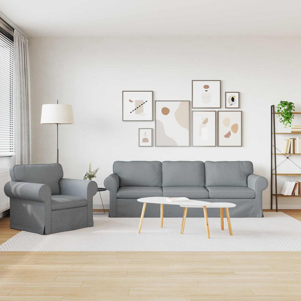Hellgraues 2-teiliges Sofa-Set