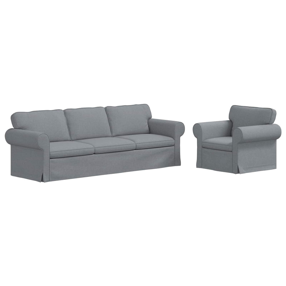 Hellgraues 2-teiliges Sofa-Set