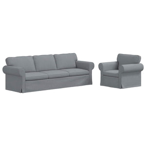 Hellgraues 2-teiliges Sofa-Set