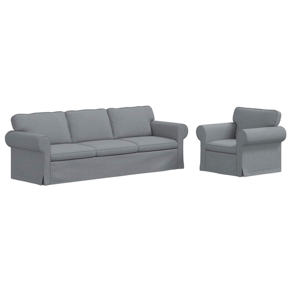 Hellgraues 2-teiliges Sofa-Set