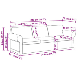 Dunkelgraues 2-teiliges Stoffsofa-Set