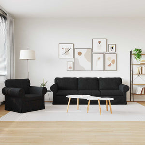 Schwarzes 2-teiliges Sofa-Set