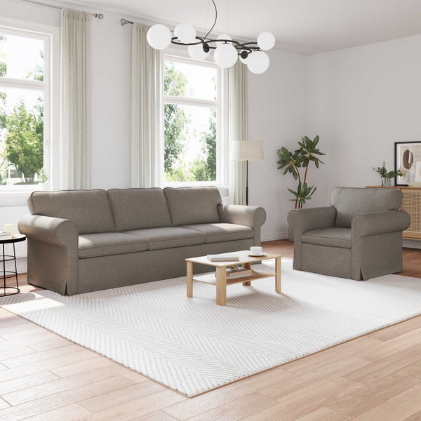 2-teiliges Sofa-Set Taupe Stoff