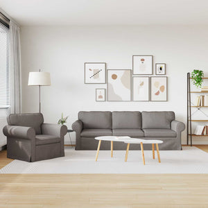 2-teiliges Sofa-Set Taupe Stoff