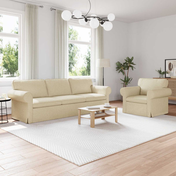 Creme Stoff Sofa Set, 2-teilig