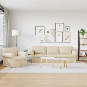 Creme Stoff Sofa Set, 2-teilig