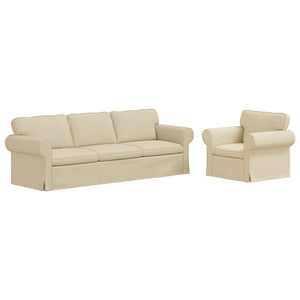 Creme Stoff Sofa Set, 2-teilig